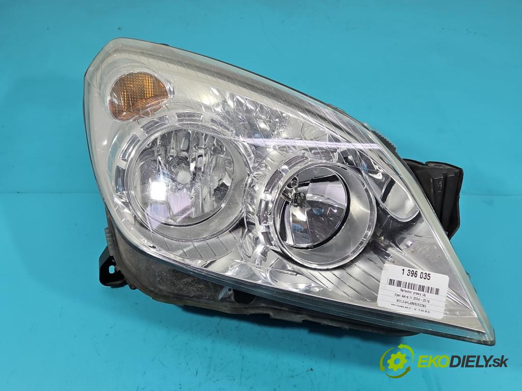 Opel Astra III 2004-2014 1.4 16V 90 HP manual 66 kW 1364 cm3 5- Reflektor: pravý 13239289 (Pravé)