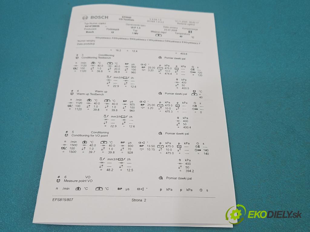 Vw Golf IV 1997-2003 1.9 tdi 131 HP manual 96 kW 1896 cm3 5- vstrekovacie čerpadlo 0414720039 (Vstrekovač paliva)