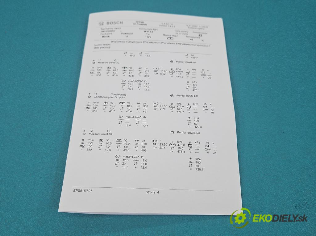 Vw Golf IV 1997-2003 1.9 tdi 131 HP manual 96 kW 1896 cm3 5- vstrekovacie čerpadlo 0414720039 (Vstrekovač paliva)