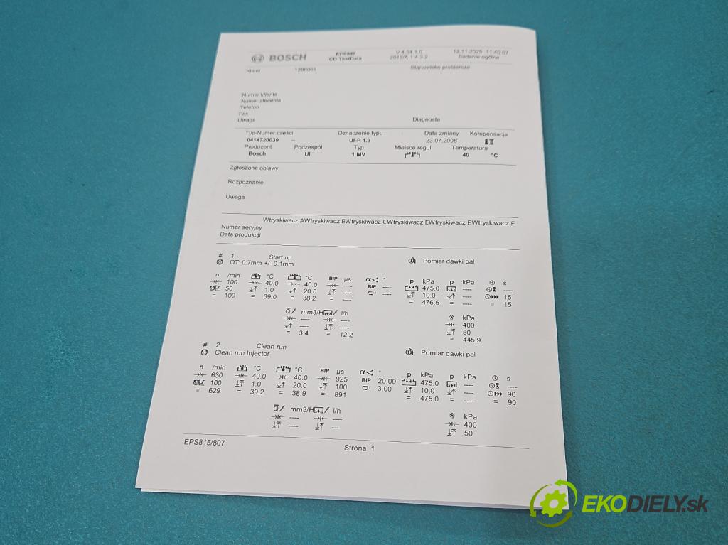 Vw Golf IV 1997-2003 1.9 tdi 131 HP manual 96 kW 1896 cm3 5- vstrekovacie čerpadlo 0414720039 (Vstrekovač paliva)