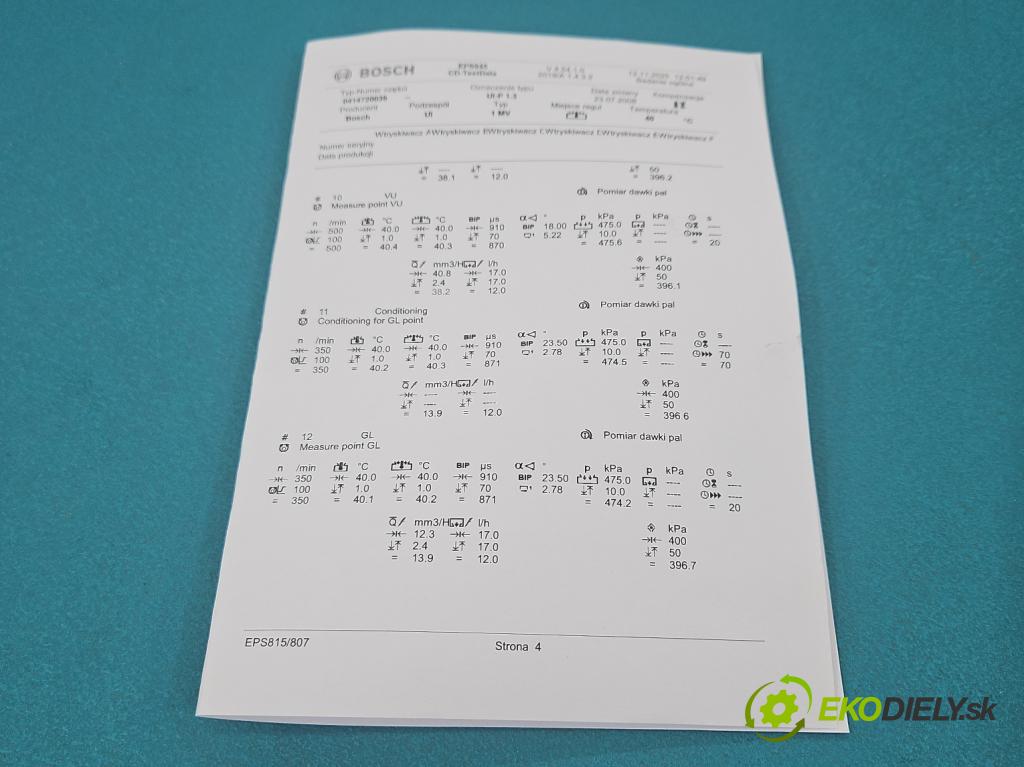 Vw Golf IV 1997-2003 1.9 tdi 131 HP manual 96 kW 1896 cm3 5- vstrekovacie čerpadlo 0414720039 (Vstrekovač paliva)