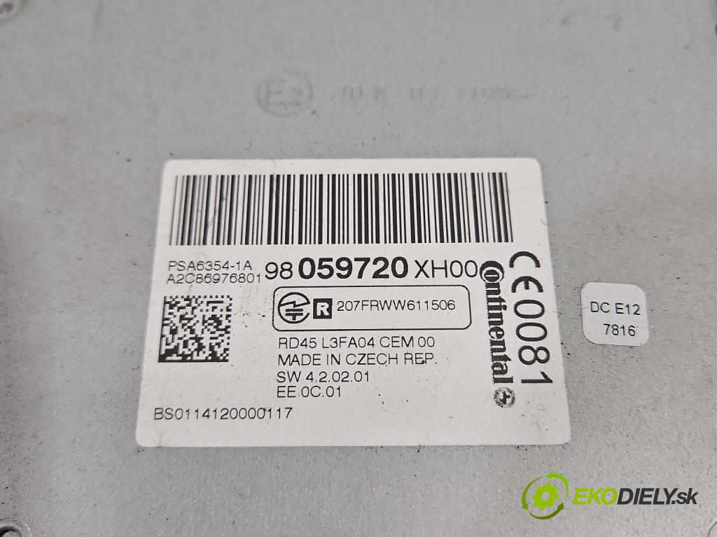 Peugeot 308 I 2007-2013 1.6 hdi 114 HP manual 84 kW 1560 cm3 5- Radio originál 98059720XH