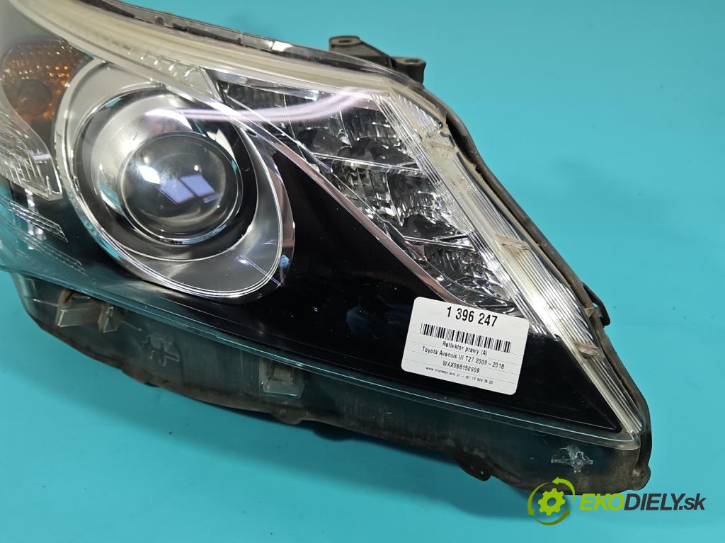 Toyota Avensis III T27 2009-2018 2.0 16V 152KM automatic 112 kW 1987 cm3 5- Reflektor: pravý  (Pravé)