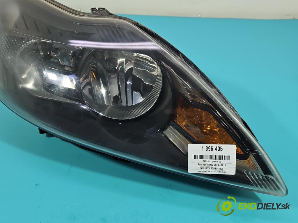Ford Focus Mk2 2004-2011 1.8 tdci 116 HP manual 85 kW 1753 cm3 4- Reflektor: pravý  (Pravé)