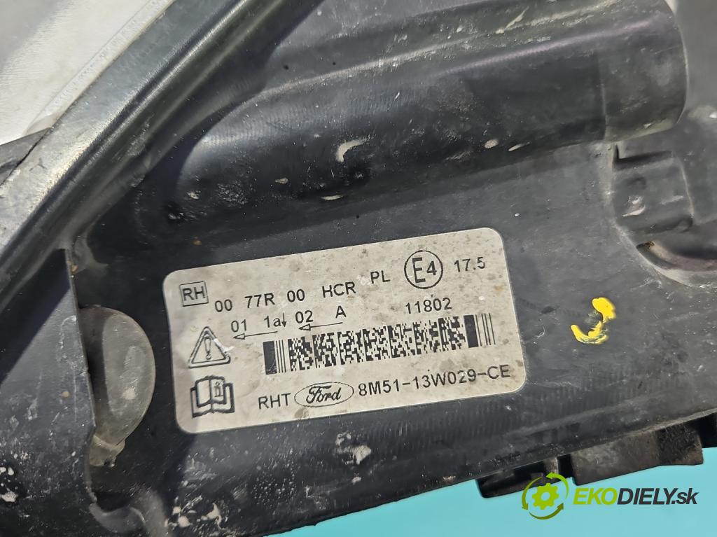Ford Focus Mk2 2004-2011 1.8 tdci 116 HP manual 85 kW 1753 cm3 4- Reflektor: pravý  (Pravé)