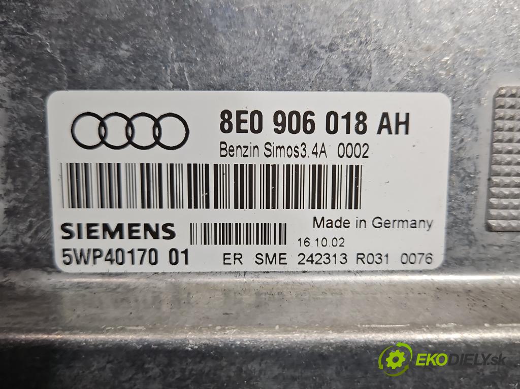 Audi A4 B6 2000-2004 1.6 103 hp manual 76 kW 1595 cm3 4- řídící jednotka motoru 8E0906018AH