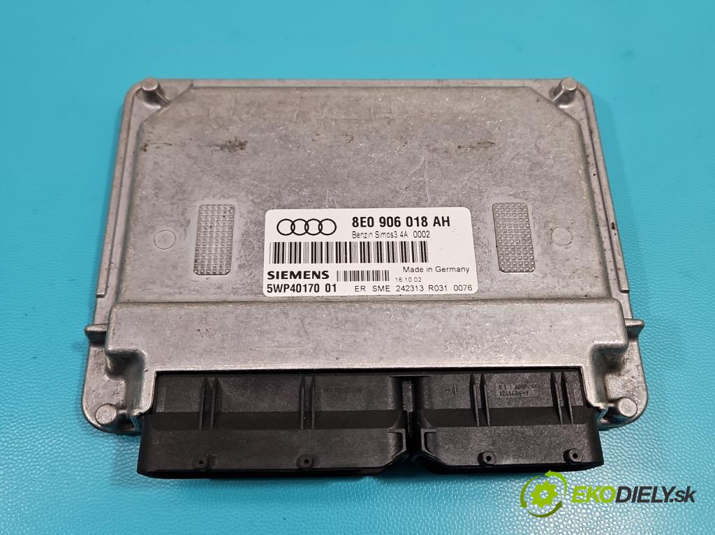 Audi A4 B6 2000-2004 1.6 103 hp manual 76 kW 1595 cm3 4- řídící jednotka motoru 8E0906018AH
