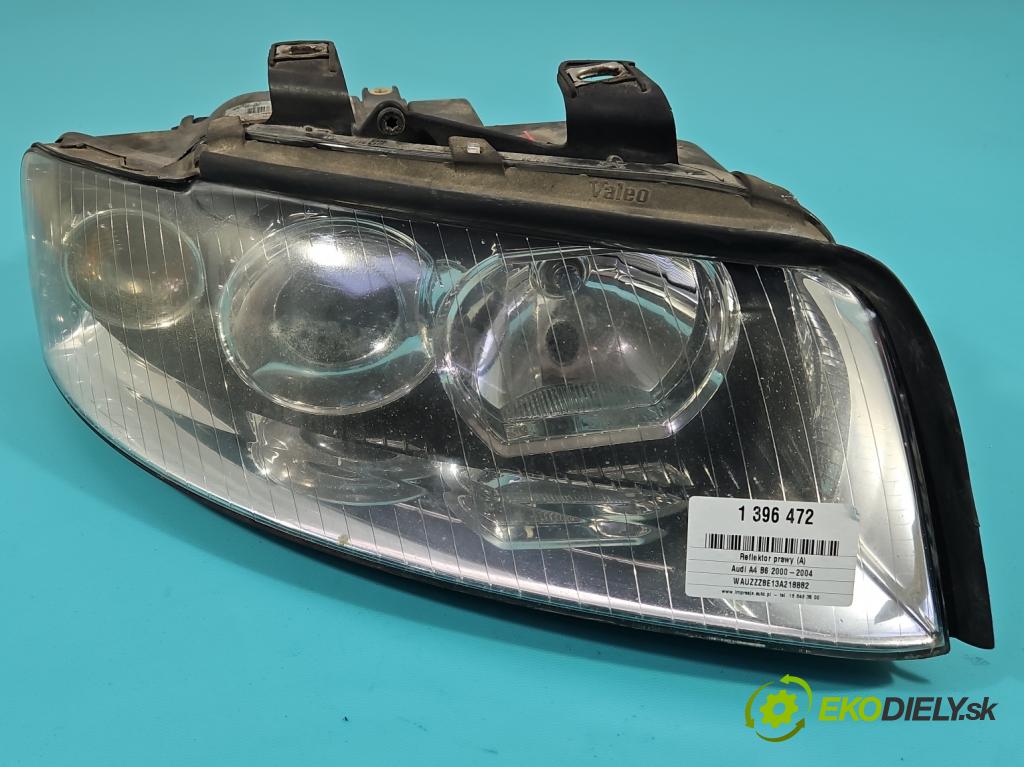 Audi A4 B6 2000-2004 1.6 103 HP manual 76 kW 1595 cm3 4- Reflektor: pravý  (Pravé)