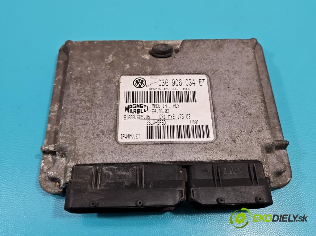 Skoda Fabia I 1999-2007 1.4 16V (BBY) 75 HP manual 55 kW 1390 cm3 5- riadiaca jednotka motora 036906034ET