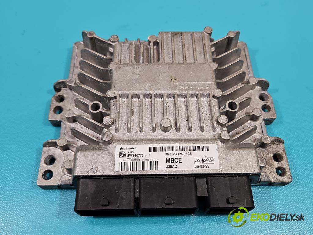 Ford Focus Mk2 2004-2011 1.8 tdci 116 hp manual 85 kW 1753 cm3 4- řídící jednotka motoru 7M51-12A650-BCE