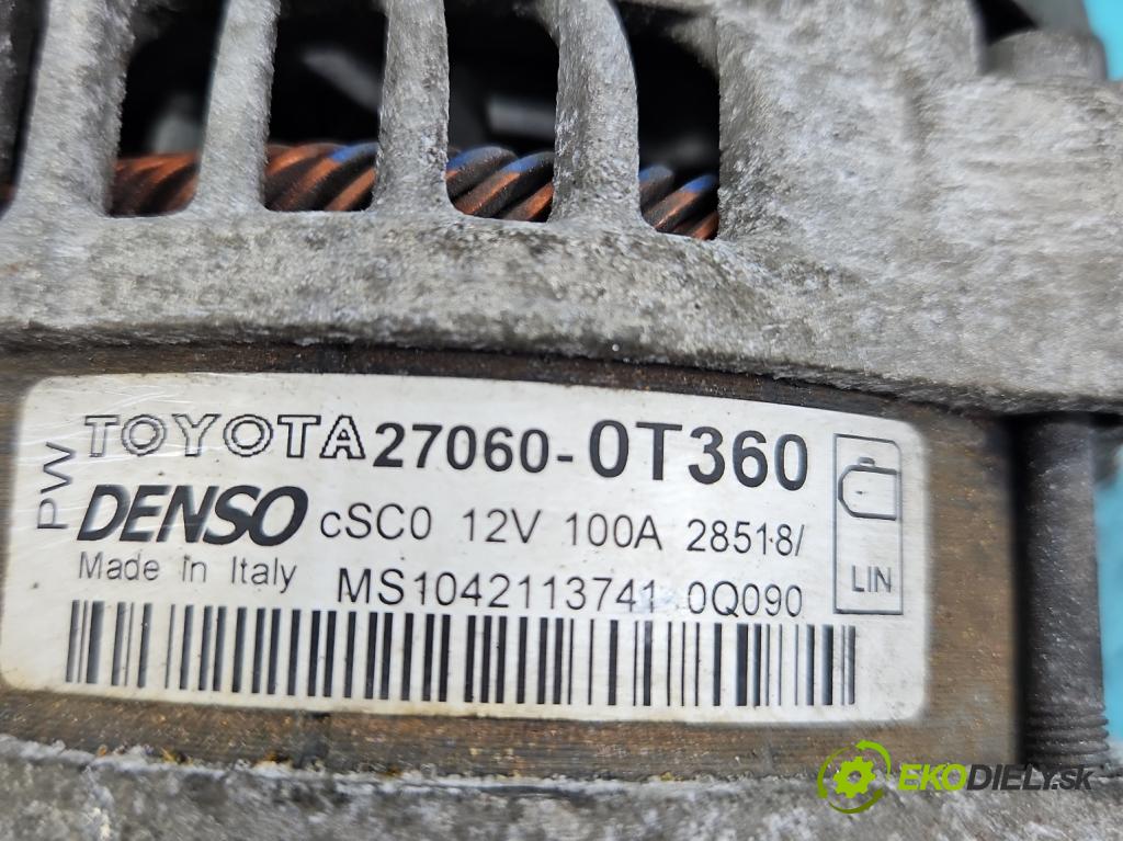 Toyota Corolla E16/E18  2013-2019 1.6 16V 132  HP manual 97 kW 1598 cm3 4- Alternator 27060-0T360 (Alternátory)