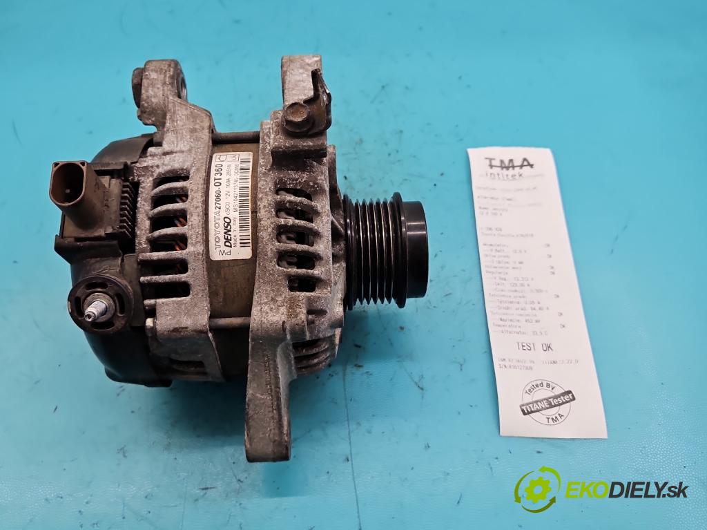 Toyota Corolla E16/E18  2013-2019 1.6 16V 132  HP manual 97 kW 1598 cm3 4- Alternator 27060-0T360 (Alternátory)