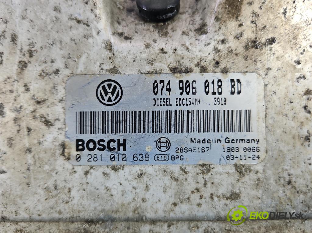 Vw LT II 1996-2006 2.5 tdi 95 HP manual 70 kW 2461 cm3 5- riadiaca jednotka motora 074906018BD