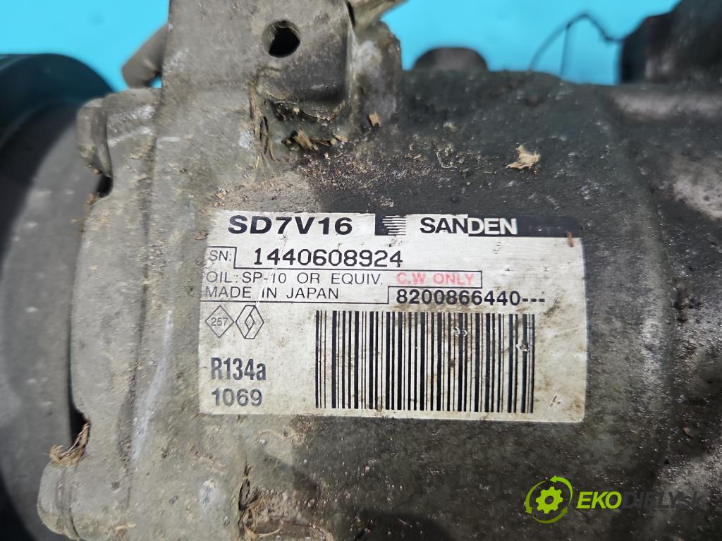Dacia Logan I 2005-2014 1.6 16V 105 hp manual 77 kW 1598 cm3 5- Kompresor: klíma 8200866440 (Kompresory)