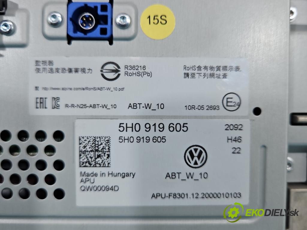 Vw Caddy IV 2020- 2.0 tdi 122 HP manual 90 kW 1968 cm3 5- Zobrazit: 5H0919605 (Prístrojové dosky, displeje)