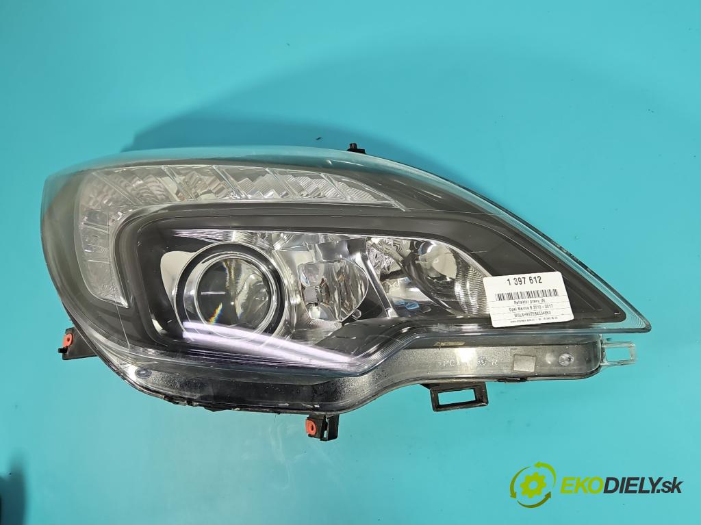 Opel Meriva B 2010-2017 1.4 T 140 HP manual 103 kW 1364 cm3 5- Reflektor: pravý 13253636 (Pravé)