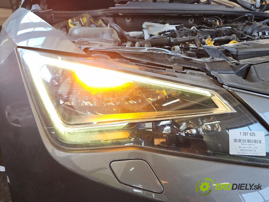 Seat Leon III 2012-2020 2.0 tdi 150 HP manual 110 kW 1968 cm3 5- Reflektor: pravý 5F1941008B (Pravé)