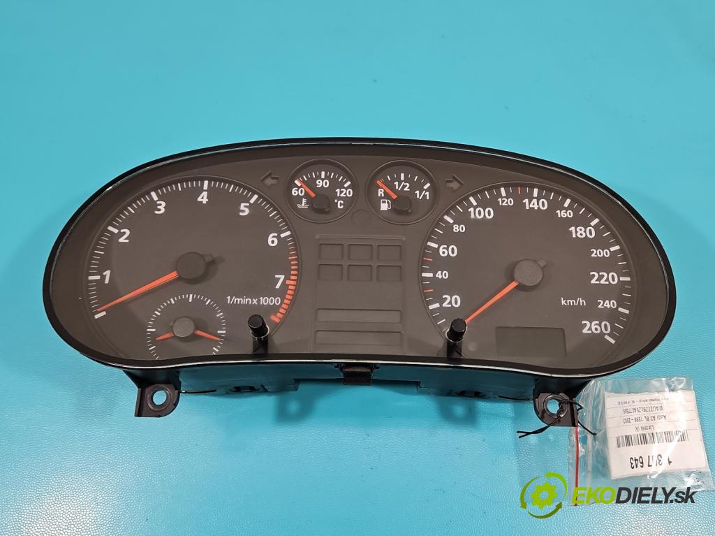 Audi A3 8L 1996-2003 1.6 SR 101 HP manual 74 kW 1595 cm3 3- prístrojovka/ budíky 8L0919860A (Prístrojové dosky, displeje)