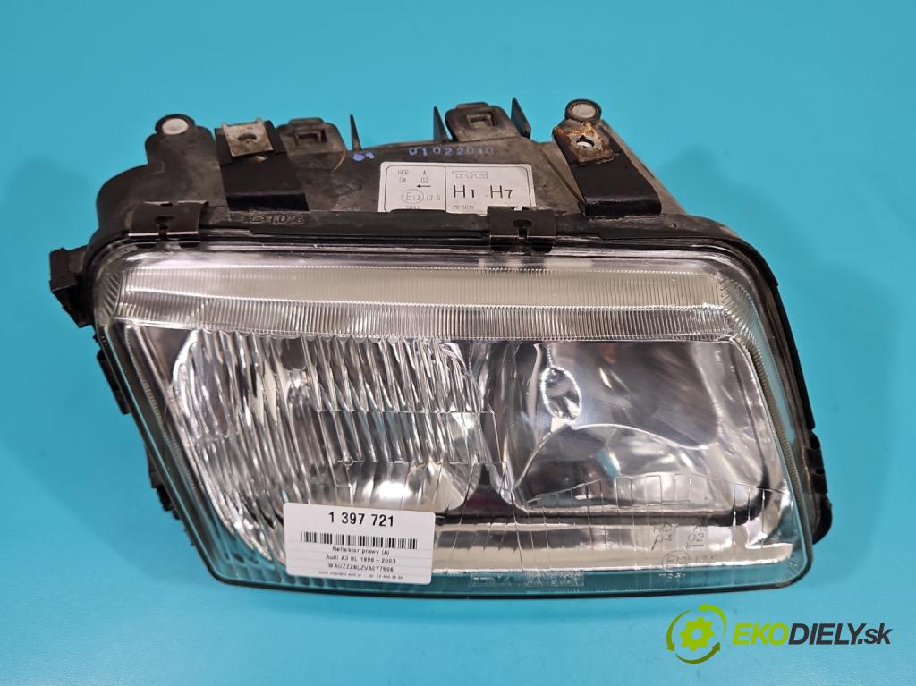 Audi A3 8L 1996-2003 1.6 SR 101 HP manual 74 kW 1595 cm3 3- Reflektor: pravý  (Pravé)