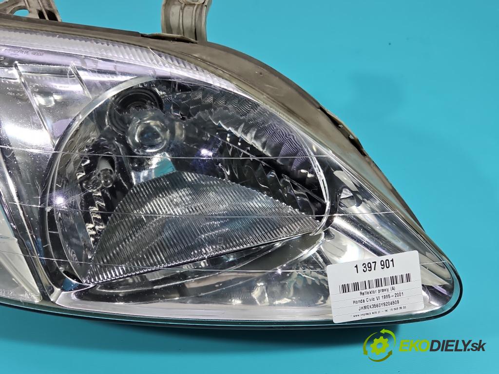 Honda Civic VI 1995-2001 1.5 16V 114 HP manual 84 kW 1493 cm3 4- Reflektor: pravý 89002518 (Pravé)