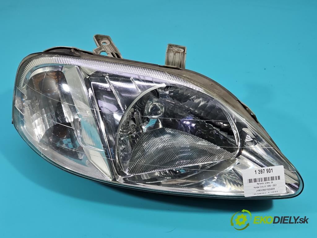 Honda Civic VI 1995-2001 1.5 16V 114 HP manual 84 kW 1493 cm3 4- Reflektor: pravý 89002518 (Pravé)