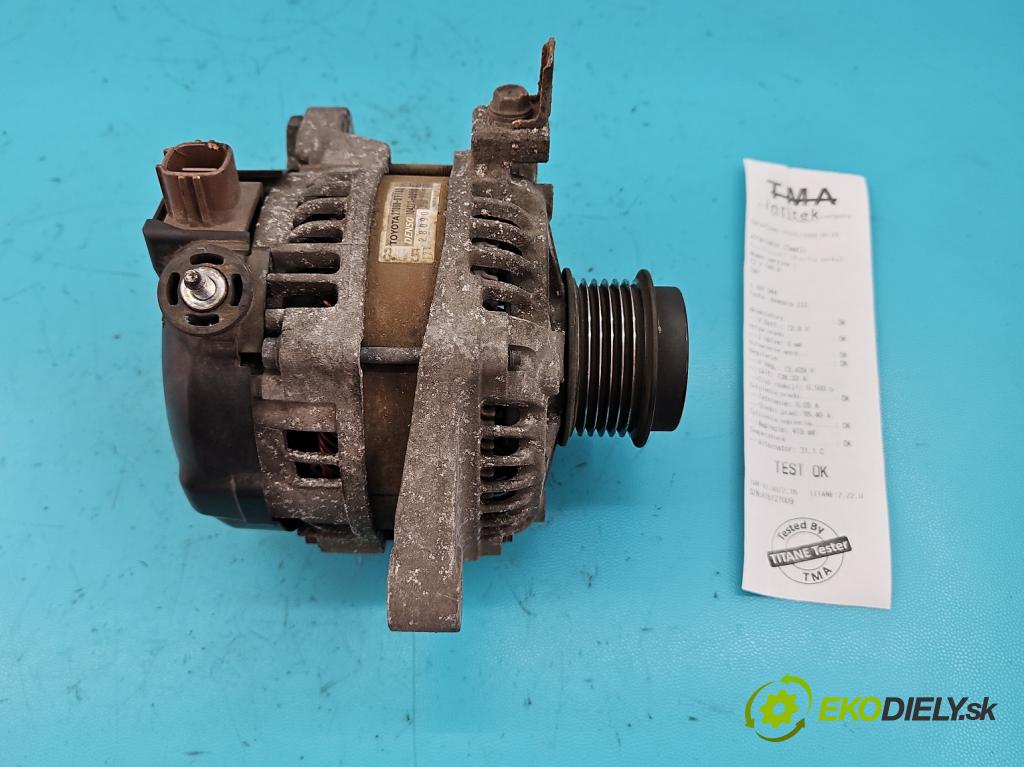 Toyota Avensis III T27 2009-2018 2.0 16V 152KM automatic 112 kW 1987 cm3 5- Alternator 27060-0T180 (Alternátory)