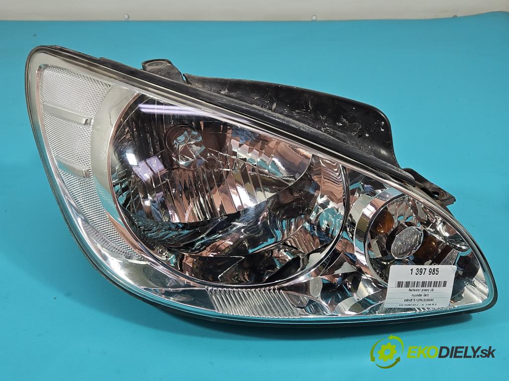 Hyundai Getz 1.1 12V 67KM manual 49 kW 1086 cm3 5- Reflektor: pravý  (Pravé)
