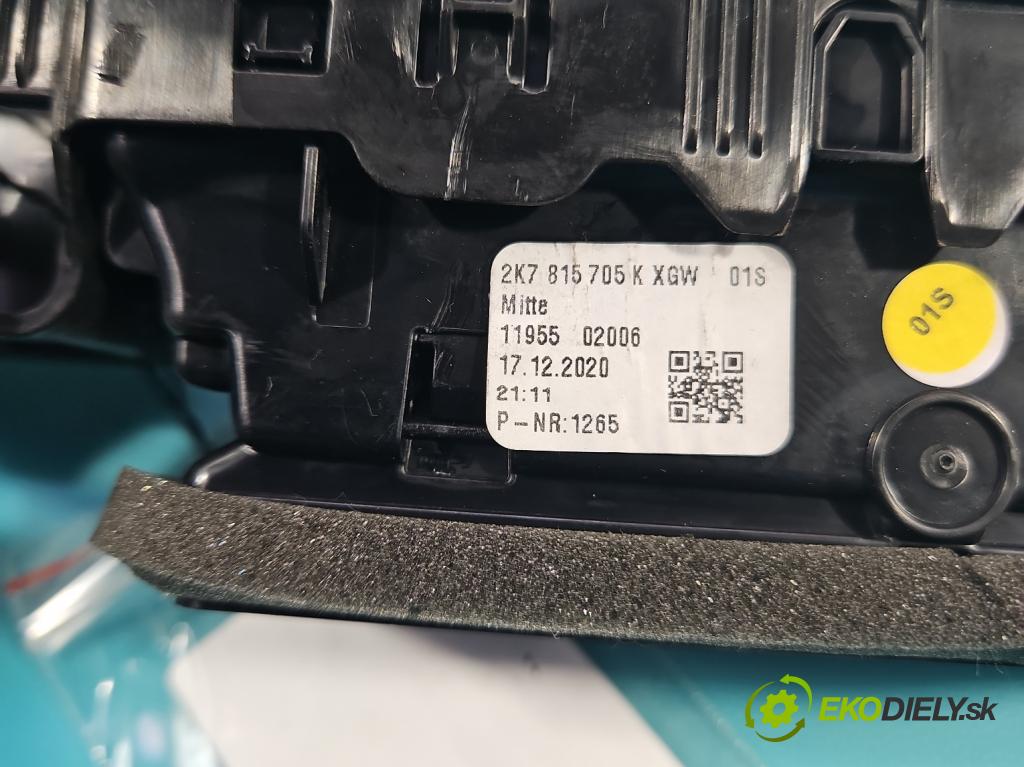 Vw Caddy IV 2020- 2.0 tdi 122 HP manual 90 kW 1968 cm3 5- Mřížka: kúrenia stredová 2K7815705K (Mriežky kúrenia (fukáre))