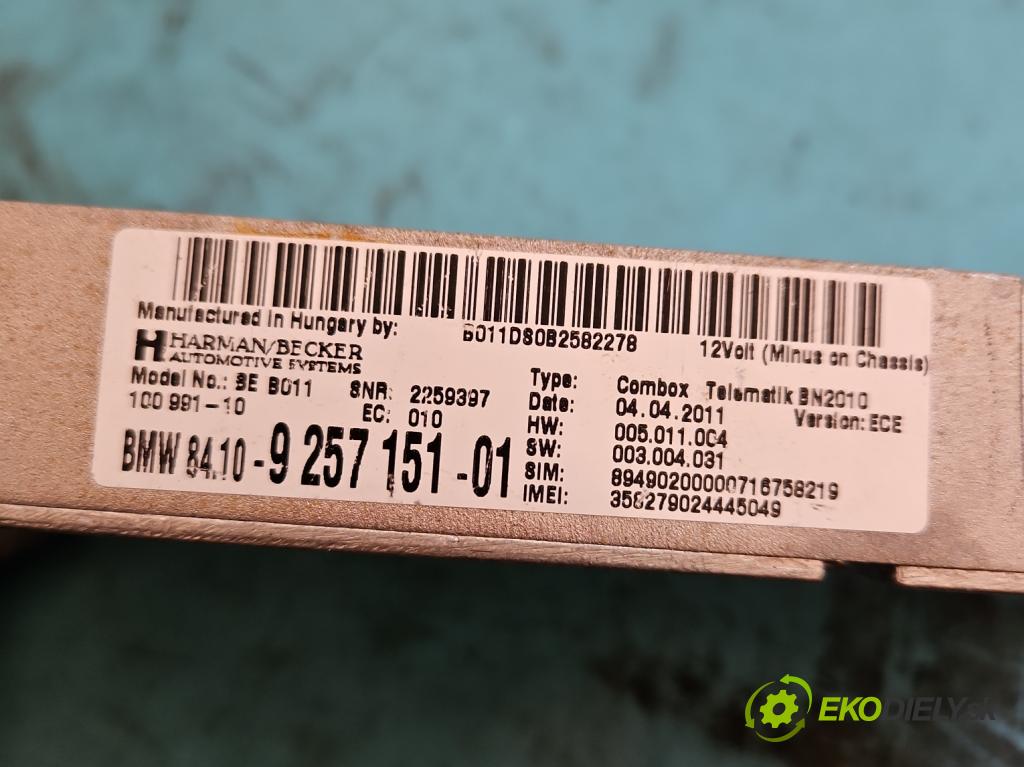 Bmw 5 F10 2010-2017 3.0d 258 hp automatic 190 kW 2993 cm3 5- řídící jednotka 9257151
