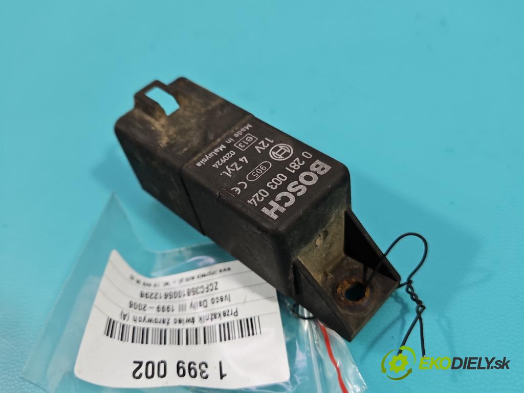 Iveco Daily III 1999-2006 2.3 HPI 116 HP manual 85 kW 2286 cm3 5- Relé: svíčky: zařicích: 0281003024 (Relé)