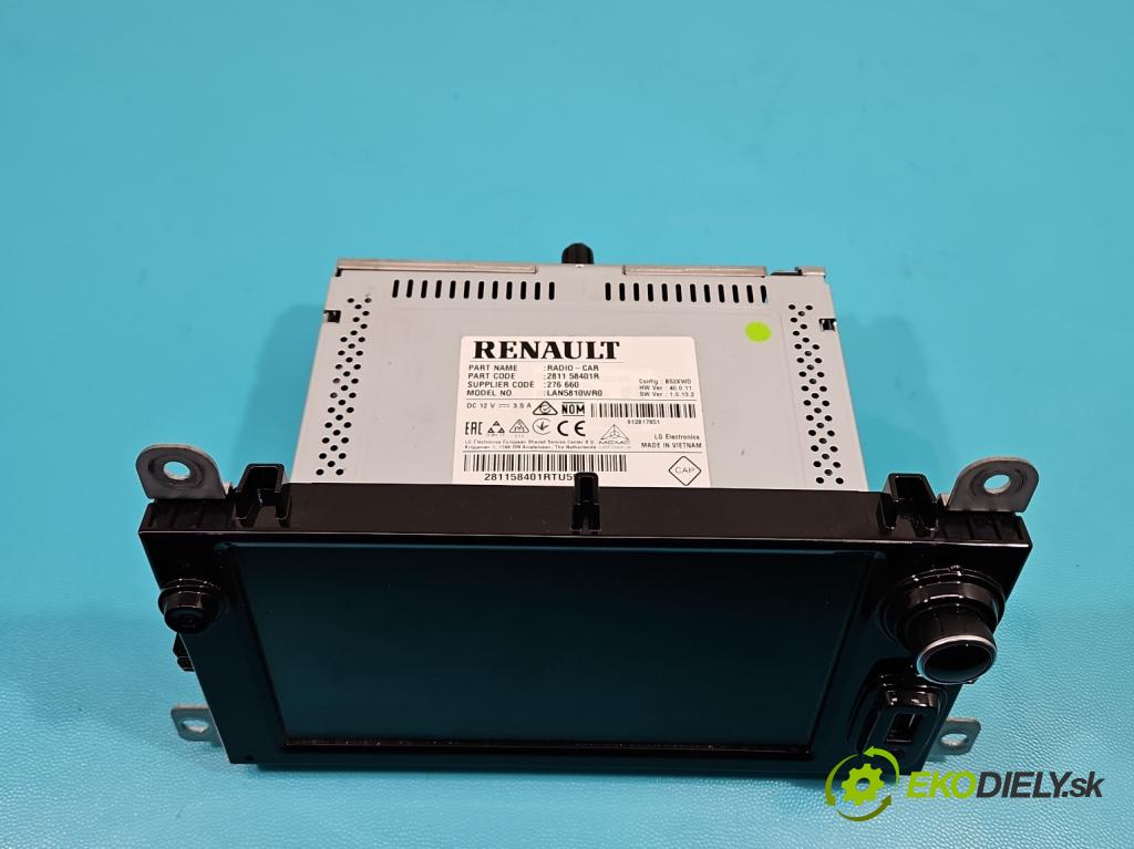Renault Clio IV 2012-2020 0.9 T 90 HP manual 66 kW 898 cm3 5- Radio originál 281158401R