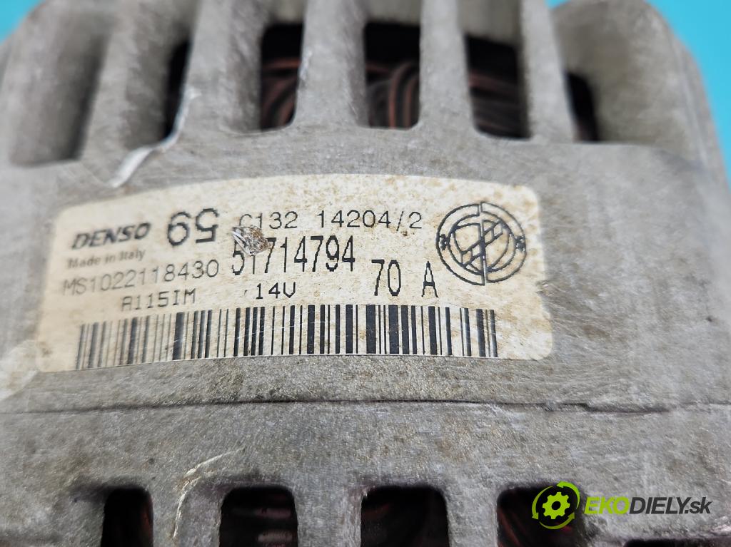 Fiat Punto II 1999-2010 1.2 8V 60 HP manual 44 kW 1242 cm3 5- Alternator 51714794 (Alternátory)
