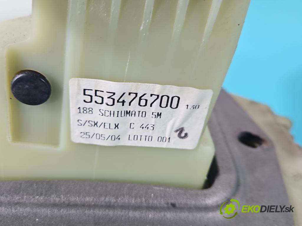 Fiat Punto II 1999-2010 1.2 8V 60 HP manual 44 kW 1242 cm3 5- Páka: Změny: stupeň,rýchlosť 553476700 (Rýchlostné páky / kulisy)