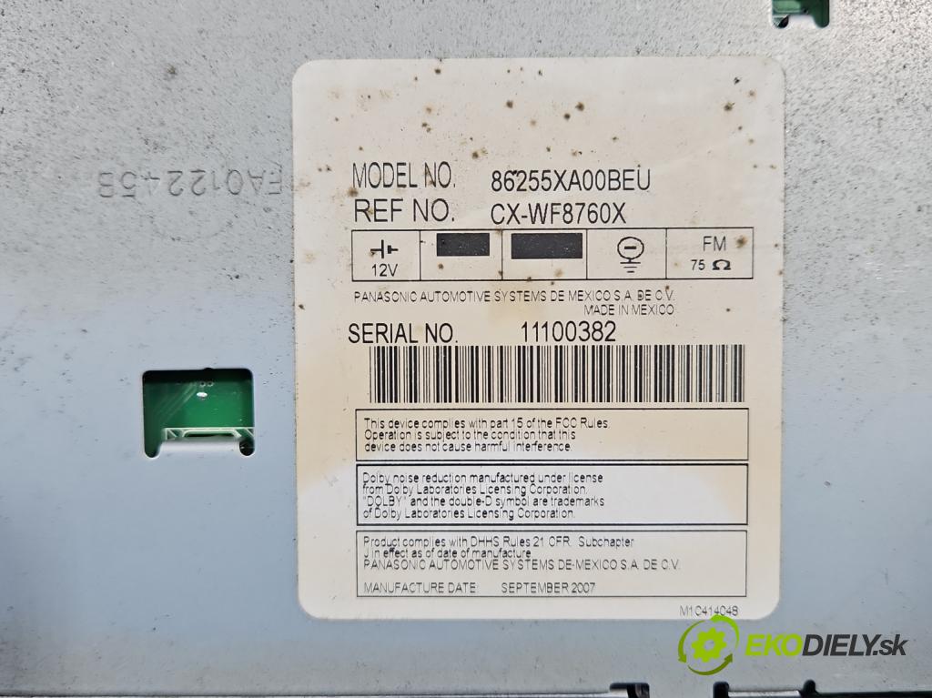 Subaru Tribeca 2005-2014 3.6 V6 automatic 256 kW 3630 cm3 5- Zobrazit: 11100382 (Prístrojové dosky, displeje)