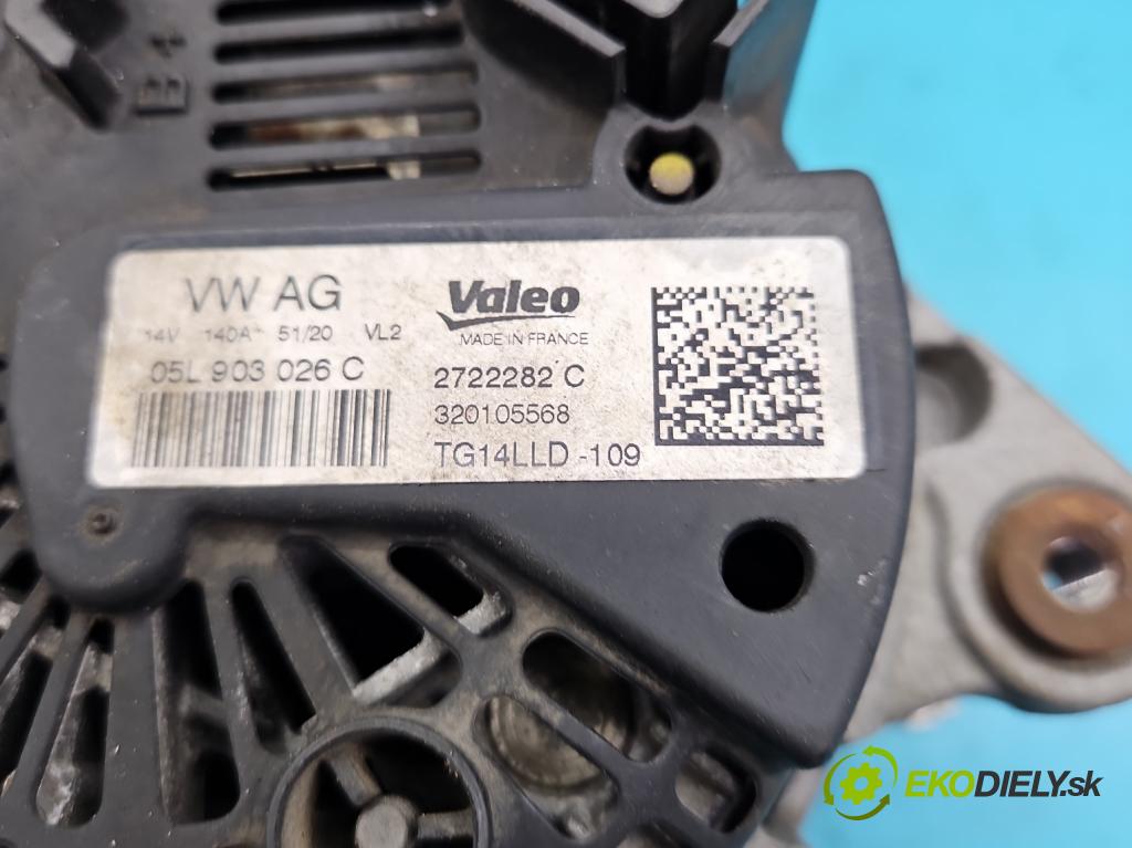 Vw Caddy IV 2020- 2.0 tdi 122 HP manual 90 kW 1968 cm3 5- Alternator 05L903026C (Alternátory)