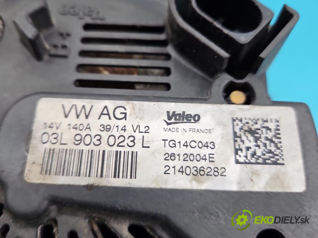 Seat Leon III 2012-2020 2.0 tdi 150 HP manual 110 kW 1968 cm3 5- Alternator 03L903023L (Alternátory)