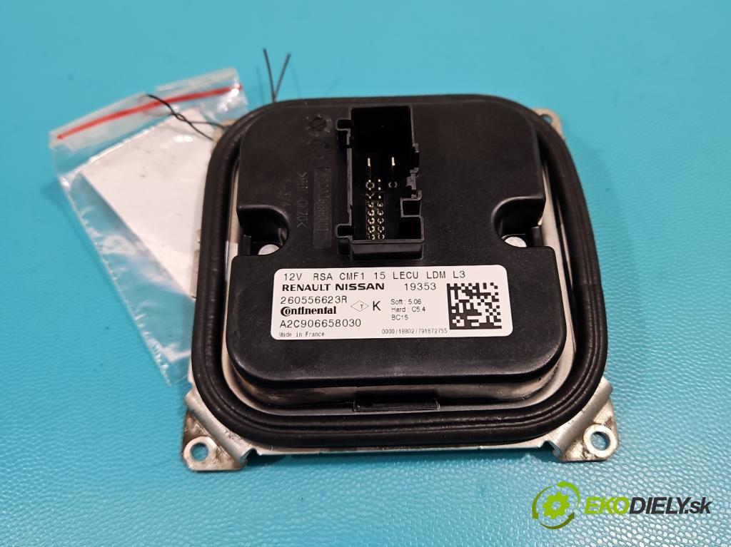 Renault Clio IV 2012-2020 0.9 T 90 HP manual 66 kW 898 cm3 5- střídač: xenon 260556623R (Riadiace jednotky xenónu)