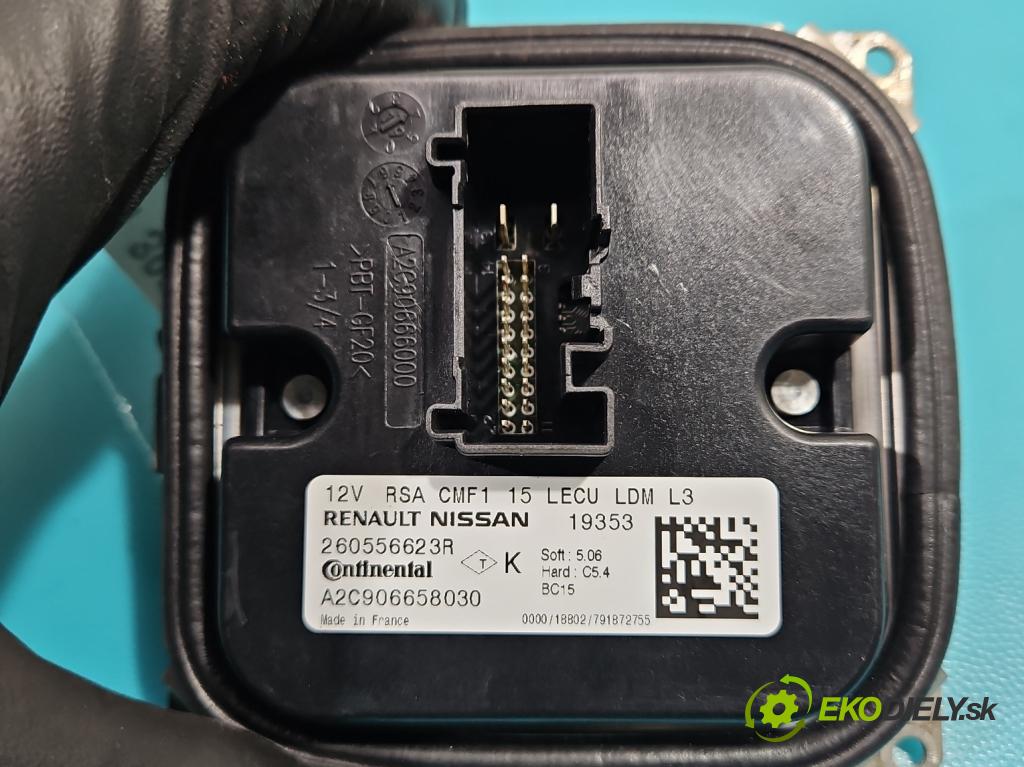 Renault Clio IV 2012-2020 0.9 T 90 HP manual 66 kW 898 cm3 5- střídač: xenon 260556623R (Riadiace jednotky xenónu)