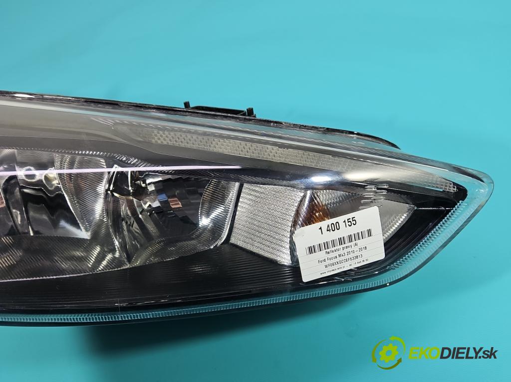 Ford Focus Mk3 2010-2018 1.5 tdci 120 HP manual 88 kW 1499 cm3 5- Reflektor: pravý F1EB-13W029-AG (Pravé)