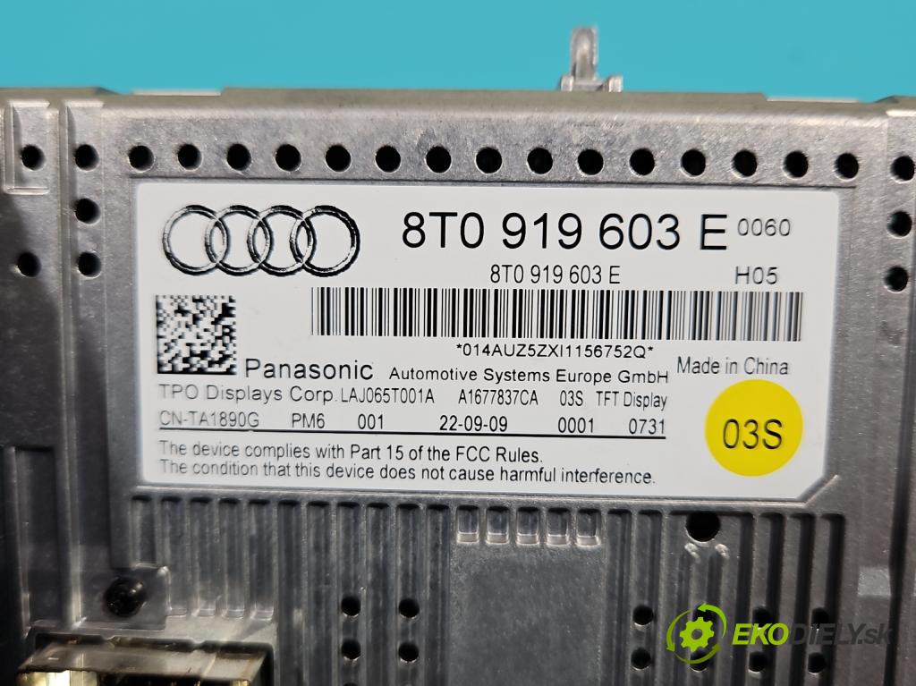 Audi Q5 2008-2016 2.0 TFSI 211KM manual 155 kW 1984 cm3 5- Zobrazit: 8T0919603E (Prístrojové dosky, displeje)