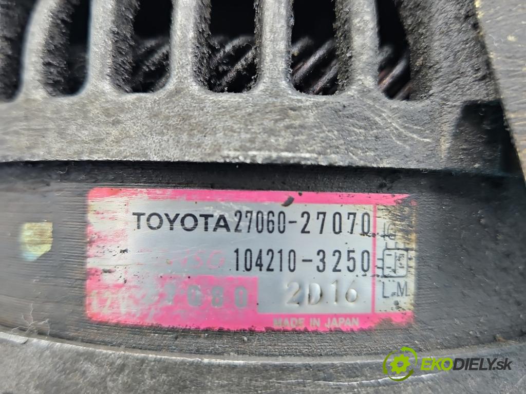 Toyota Corolla E12 2001-2009 2.0 D4D 110 HP manual 81 kW 1995 cm3 3- Alternator 27060-27070 (Alternátory)