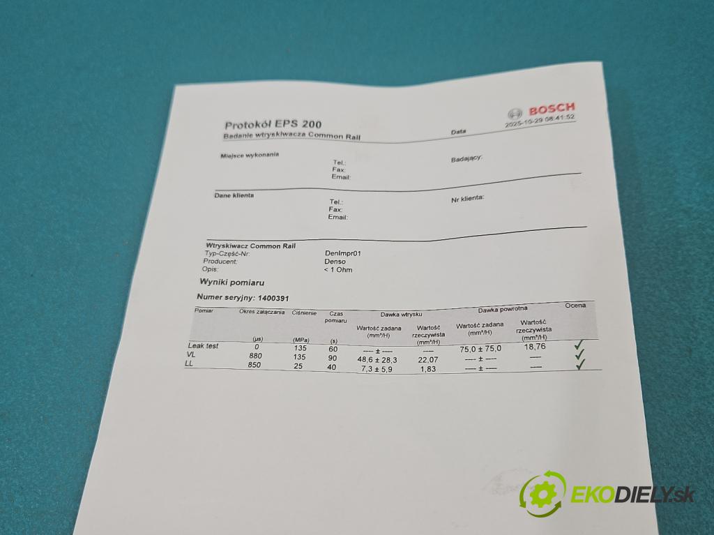 Toyota Corolla E12 2001-2009 2.0 D4D 110 HP manual 81 kW 1995 cm3 3- vstrek 23670-27030 (Vstrekovač paliva)