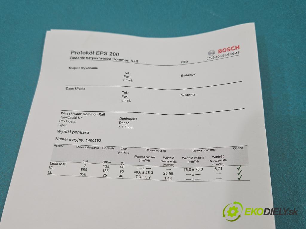 Toyota Corolla E12 2001-2009 2.0 D4D 110 HP manual 81 kW 1995 cm3 3- vstrek 23670-27030 (Vstrekovač paliva)