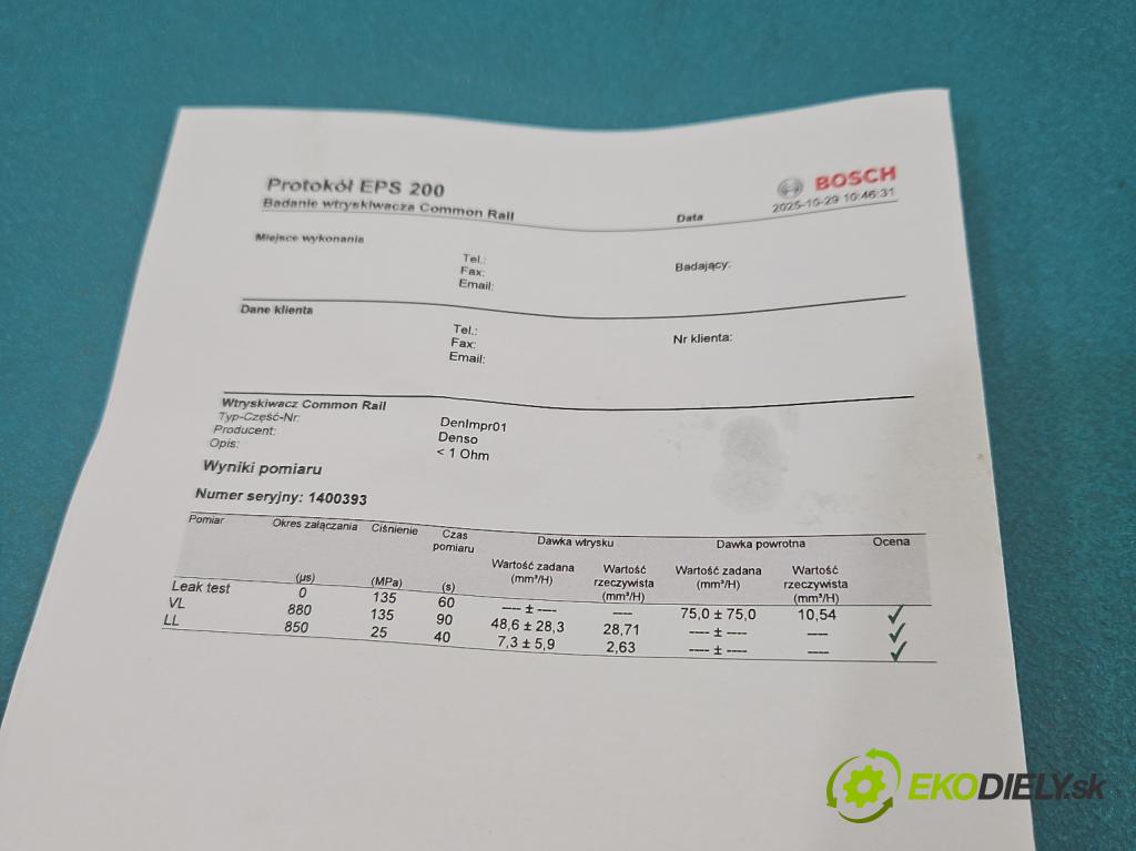Toyota Corolla E12 2001-2009 2.0 D4D 110 HP manual 81 kW 1995 cm3 3- vstrek 23670-27030 (Vstrekovač paliva)