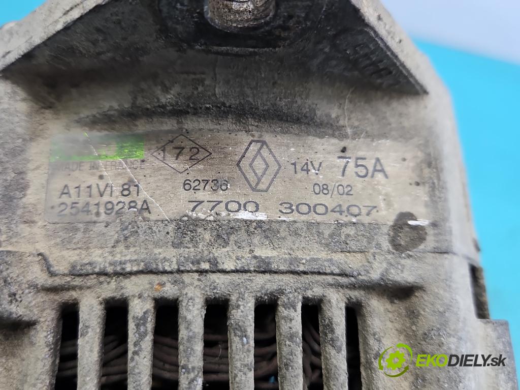 Renault Master II 1998-2010 2.5d 79KM manual 58 kW 2499 cm3 5- Alternator 7700300407 (Alternátory)