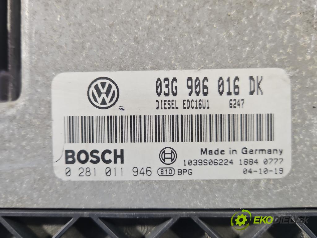 Vw Touran I 2003-2015 1.9 tdi (BKC) 105 HP automatic 77 kW 1896 cm3 5- riadiaca jednotka motora 03G906016DK