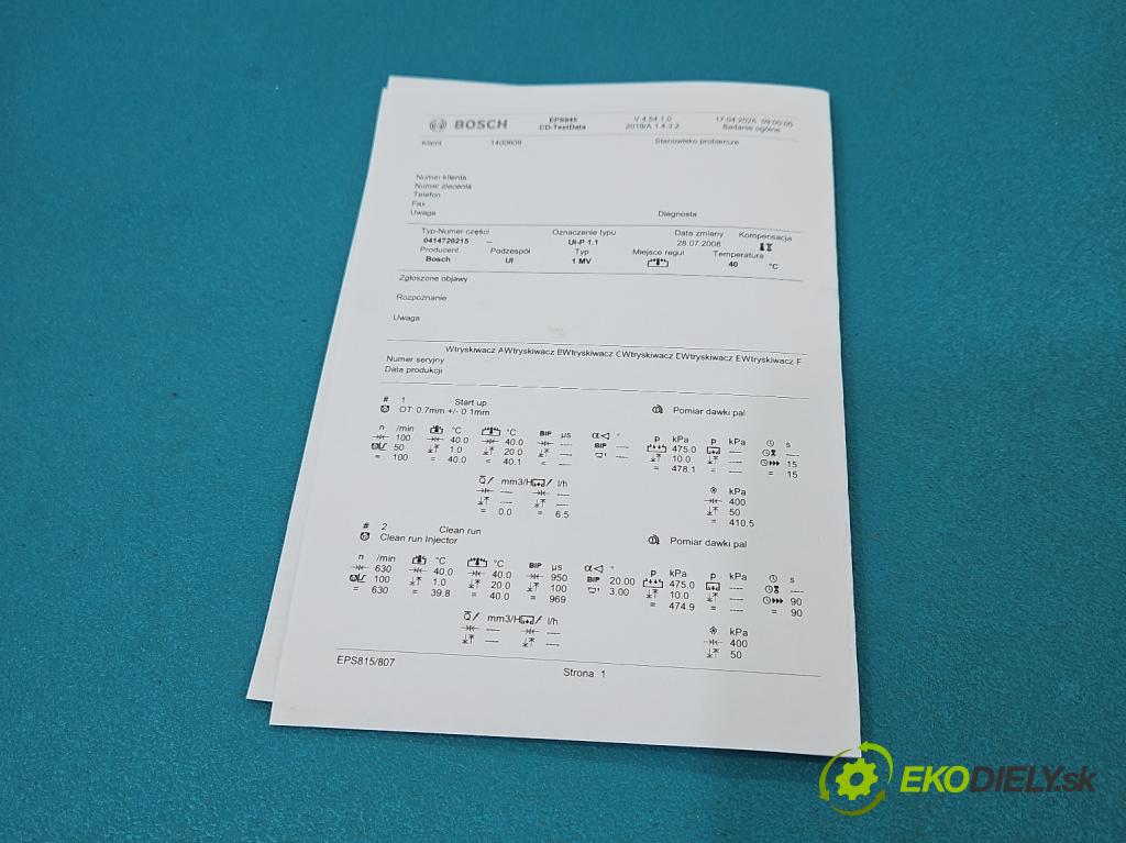 Vw Touran I 2003-2015 1.9 tdi (BKC) 105 hp automatic 77 kW 1896 cm3 5- vstřikovací čerpadlo 0414720215 (Vstřikovače)