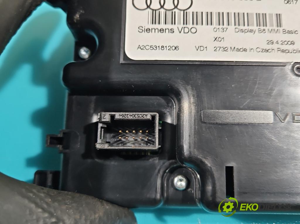 Audi A4 B8 2007-2015 1.8 TFSI 120 HP manual 88 kW 1798 cm3 5- Zobrazit: 8T0919603B (Prístrojové dosky, displeje)