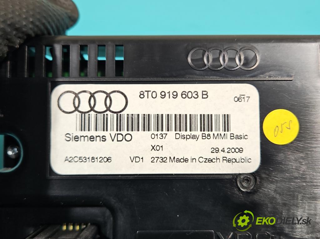 Audi A4 B8 2007-2015 1.8 TFSI 120 HP manual 88 kW 1798 cm3 5- Zobrazit: 8T0919603B (Prístrojové dosky, displeje)