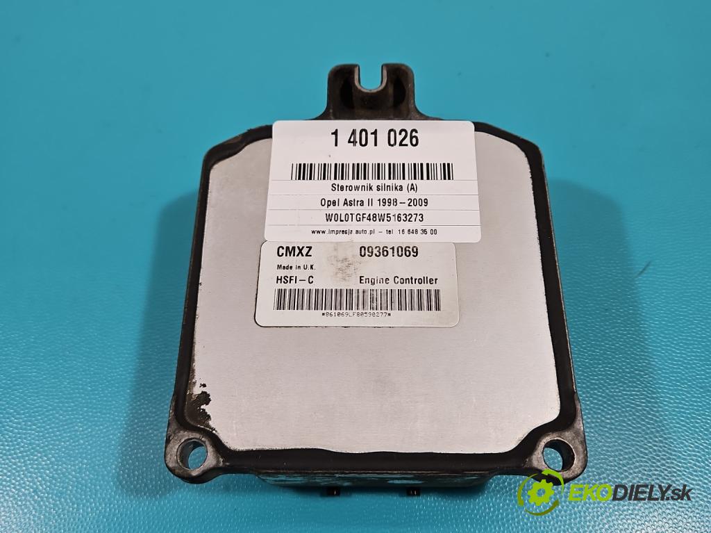 Opel Astra II 1998-2009 1.4 16V 90 hp manual 66 kW 1389 cm3 5- řídící jednotka motoru 09361069